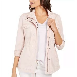 Style & Co Dusty Blush Pink Safari Trench Utility Twill Jacket Fall School